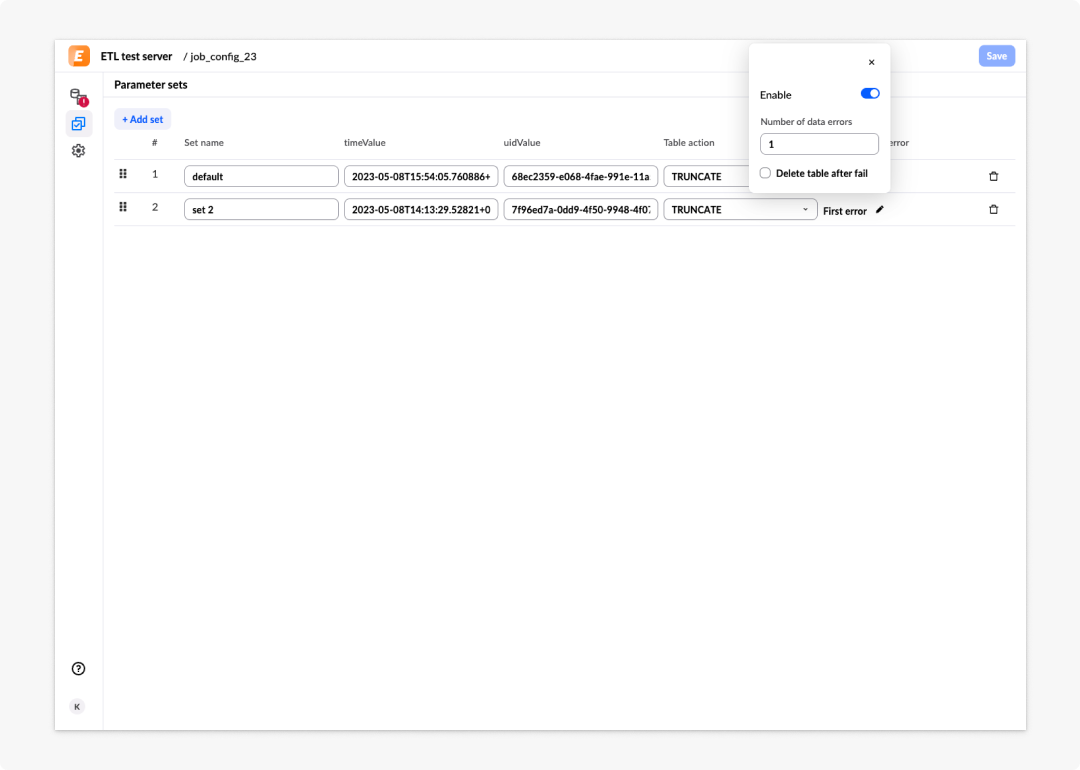 image ETL tool - 17: Job failure modal