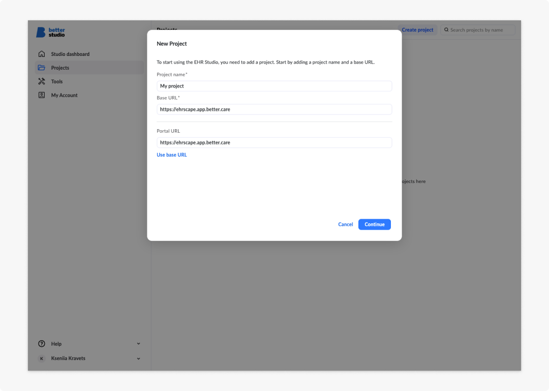 Add project wizard