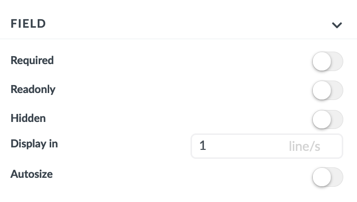 Input fields options