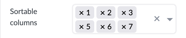 Sortable columns