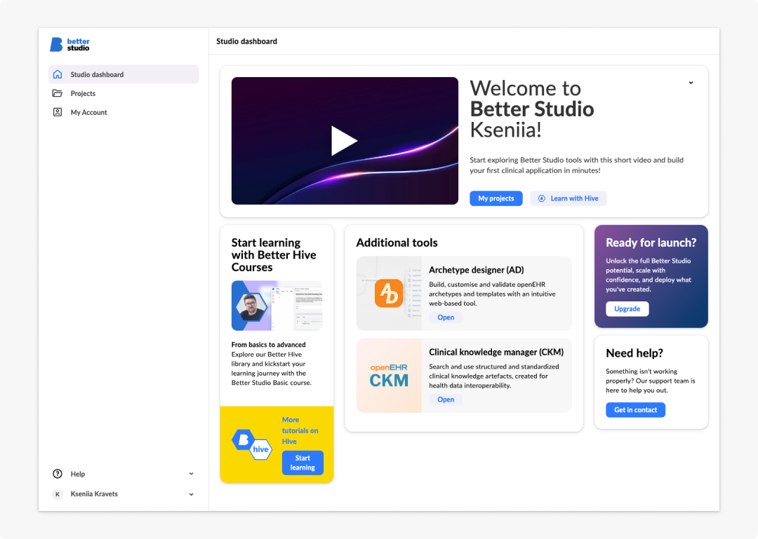 Trial user Dashboard