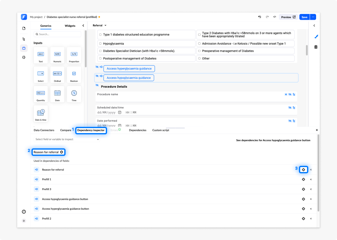 Dependency inspector