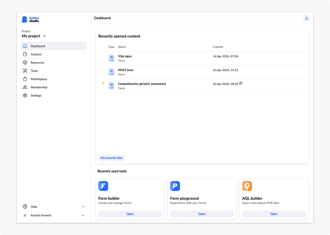 Project dashboard