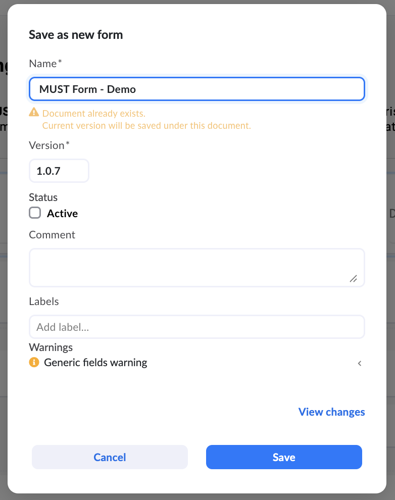 Same name form or summary