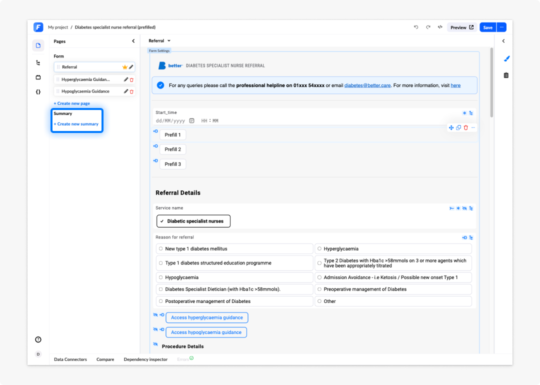 Create new summary