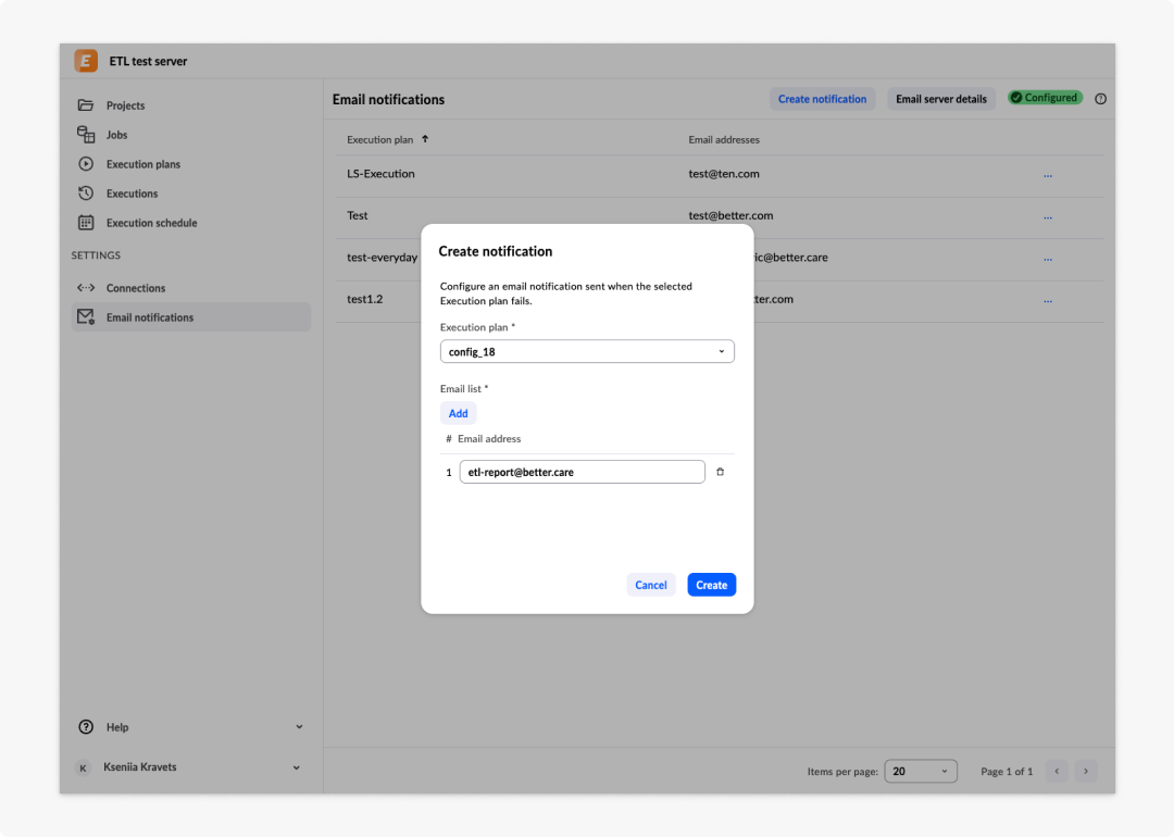 image ETL tool - 35: Create email notification
