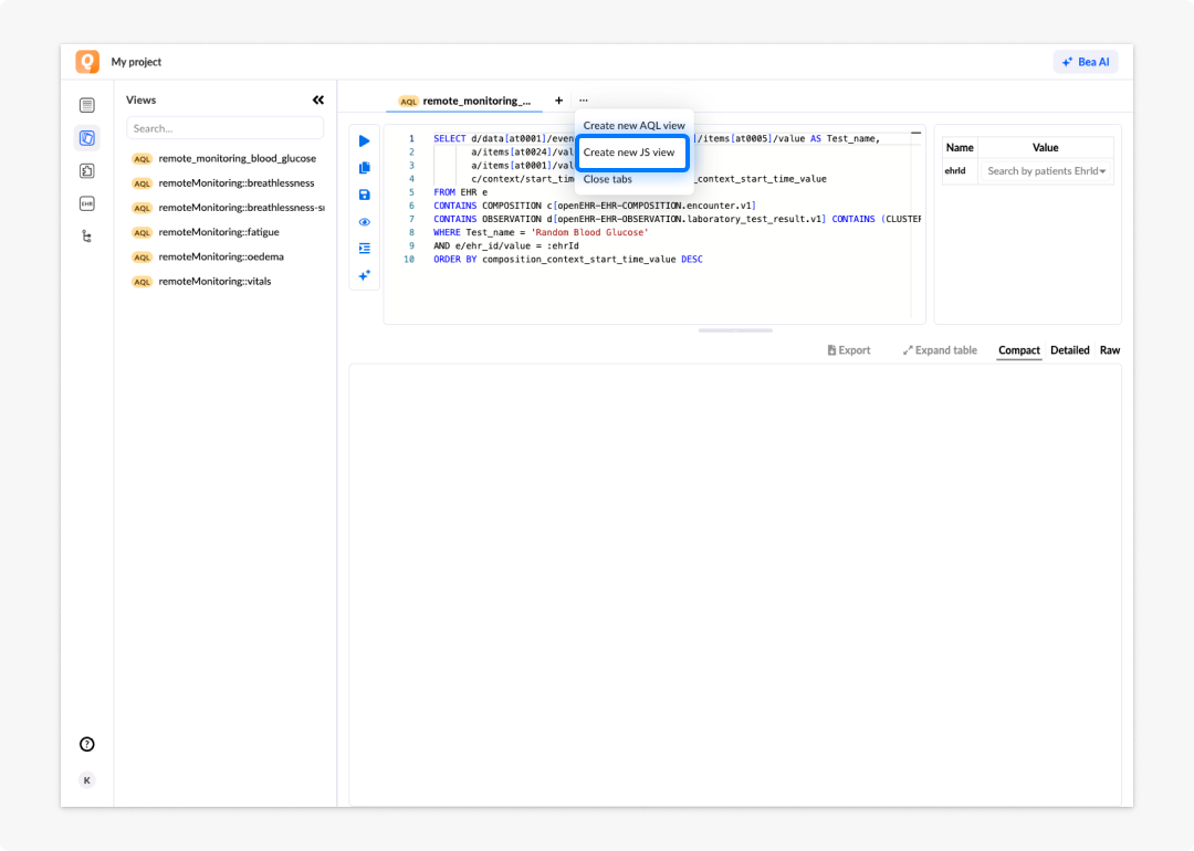 JavaScript view