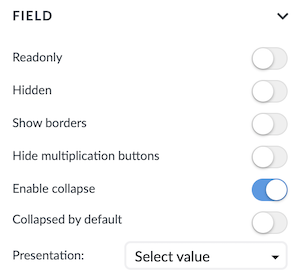 Container settings