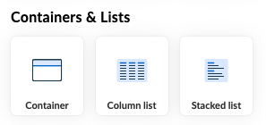 Column and stacked lists