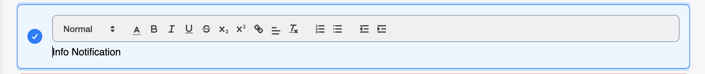 Notification field formatting