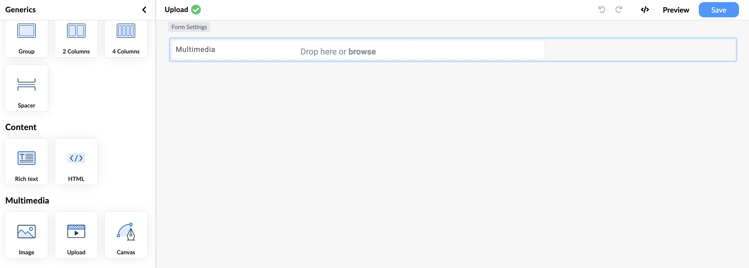 Upload field