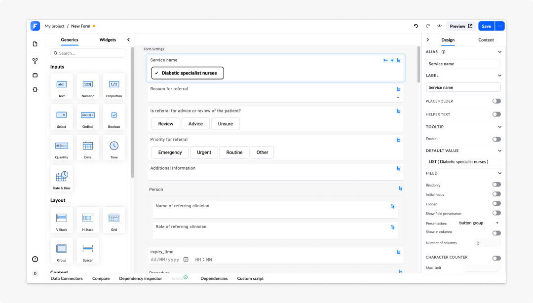 Form builder overview