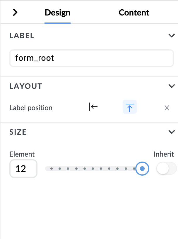 Form Settings Design View