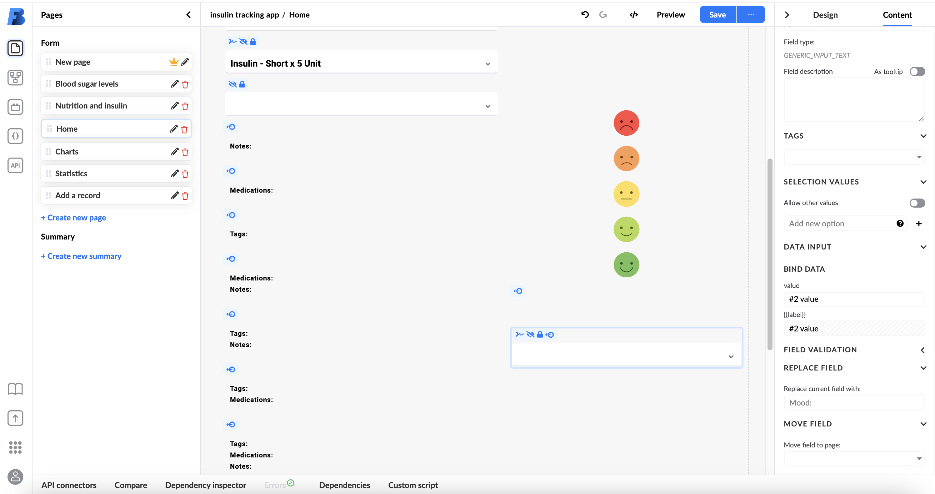 Measurement status input