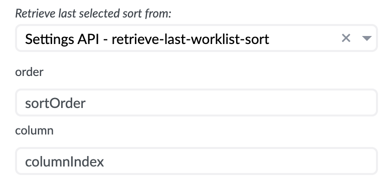 Sort persistence retrieve datasource bind