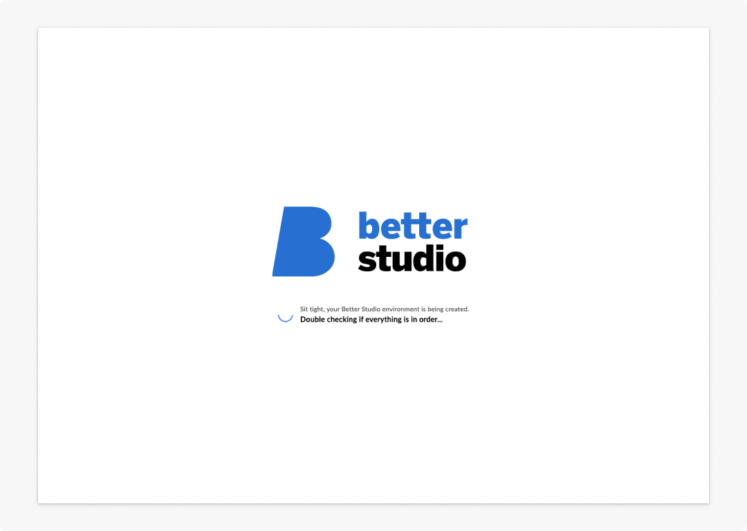 Studio setup/loading screen