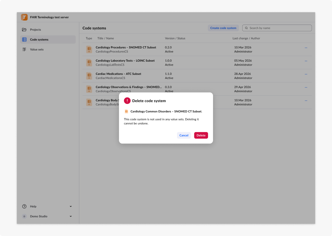 Delete Terminology dialog